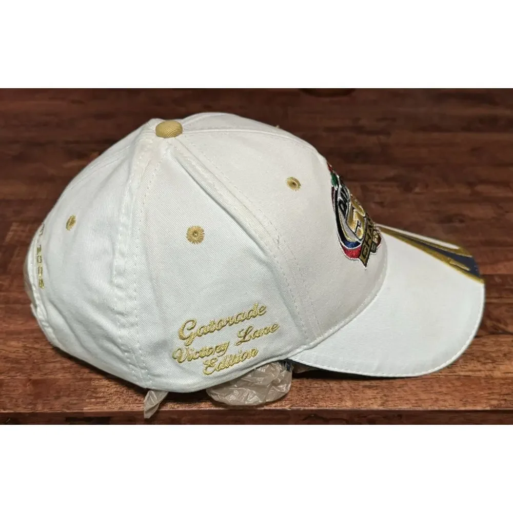 2007 White Daytona 500 Dad Hat Cap Adjustable Nascar Strap Back
